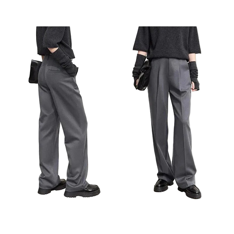 Women's Straight Leg Twill Suit Pants - Minimalist Commuter Style