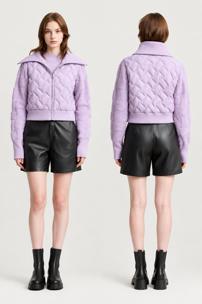 Minimalist Cropped Down Jacket - Winter Warm Lapel Coat