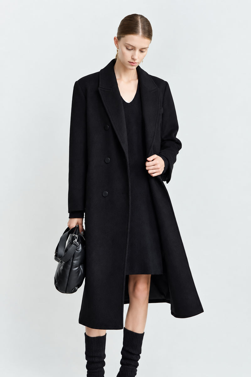 Women's Shoulder Padded Tweed Jacket | Long Embellished Winter Coat