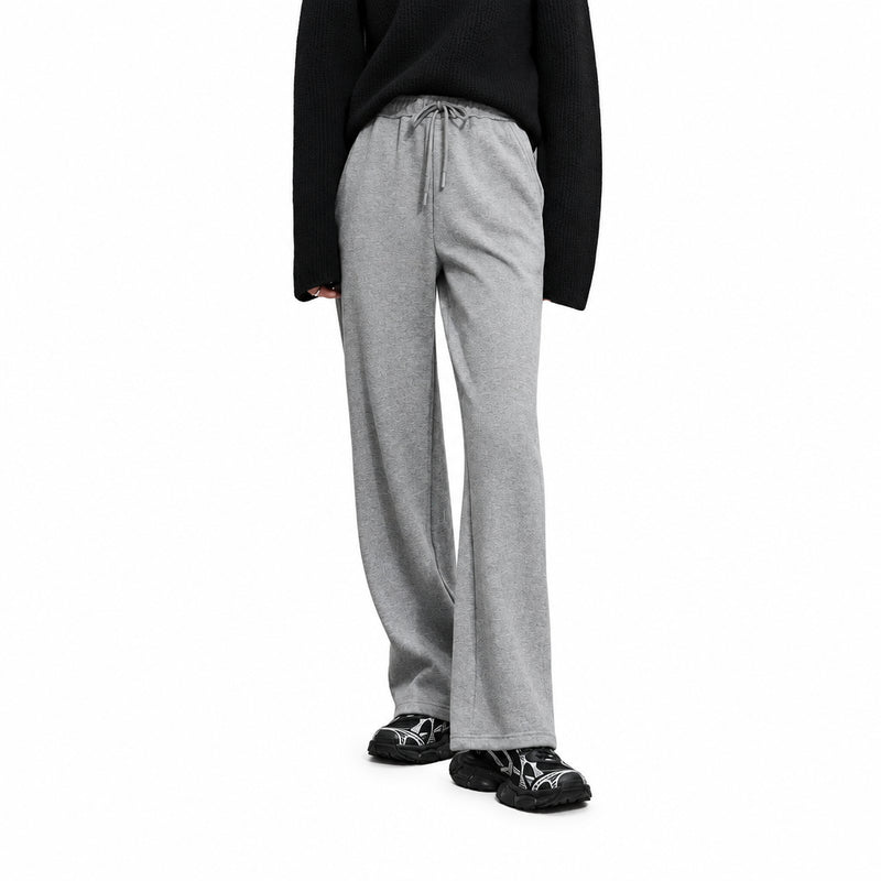 Wide Leg Winter Trousers - Loose Elastic Waist Casual Pants