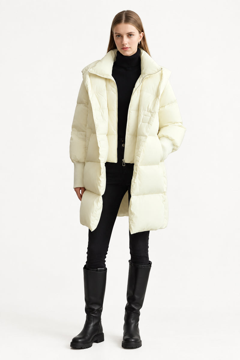 Women's Long Down Jacket - Thick Hooded Winter Parka Coat