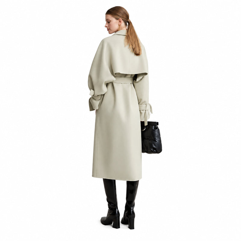 Women's Double-sided Wool Coat & Vest Skirt Set - Winter Commuter