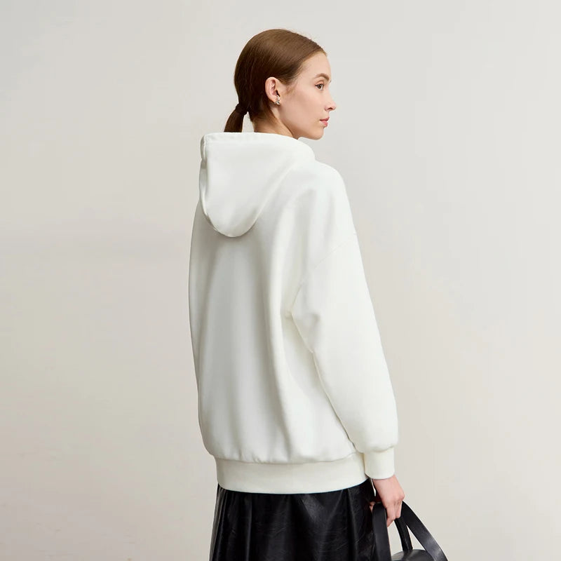 Women's Knitted Hooded Sweatshirt - Loose Warm Winter Pullover